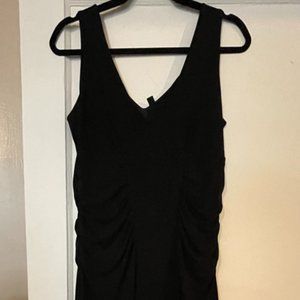 Esprit Black Sleeveless Stretch Dress - Ruched Sides